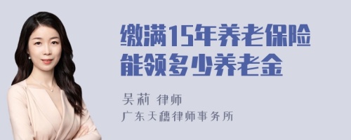 缴满15年养老保险能领多少养老金