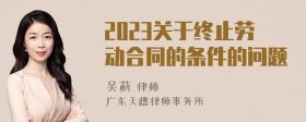 2023关于终止劳动合同的条件的问题