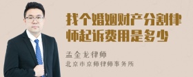 找个婚姻财产分割律师起诉费用是多少