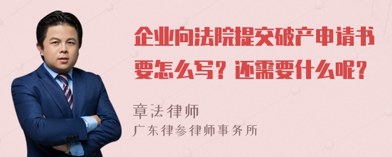 企业向法院提交破产申请书要怎么写？还需要什么呢？