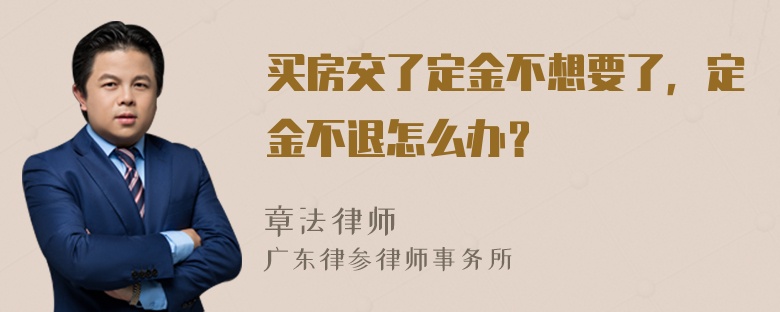 买房交了定金不想要了，定金不退怎么办？