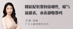 楼房配套费包括哪些，暖气流量表，水表都收费吗