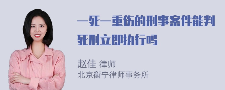 一死一重伤的刑事案件能判死刑立即执行吗