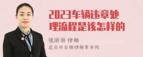 2023车辆违章处理流程是该怎样的