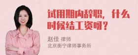 试用期内辞职，什么时候结工资呀？