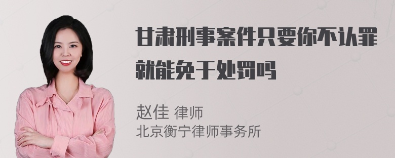 甘肃刑事案件只要你不认罪就能免于处罚吗