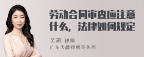 劳动合同审查应注意什么，法律如何规定