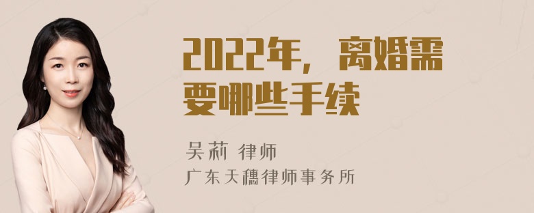 2022年，离婚需要哪些手续