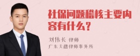 社保问题稽核主要内容有什么？