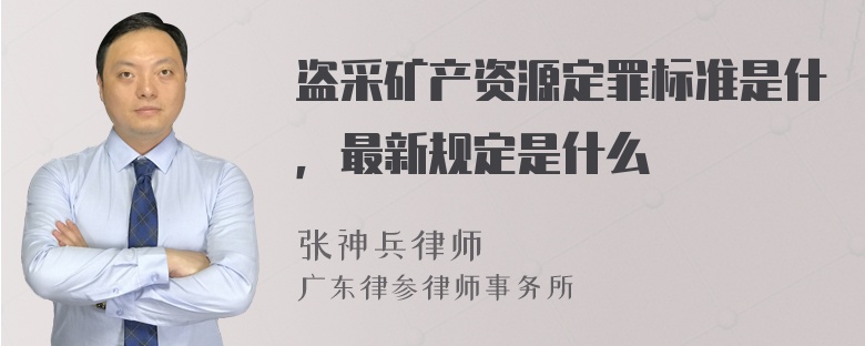 盗采矿产资源定罪标准是什，最新规定是什么