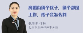 离婚有俩个孩子，俩个都没工作，孩子会怎么判