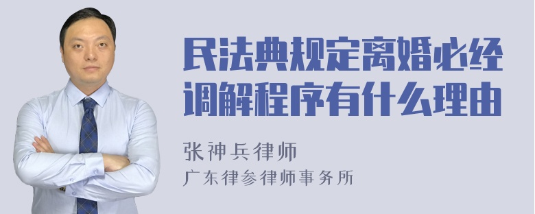 民法典规定离婚必经调解程序有什么理由