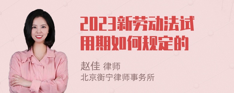 2023新劳动法试用期如何规定的