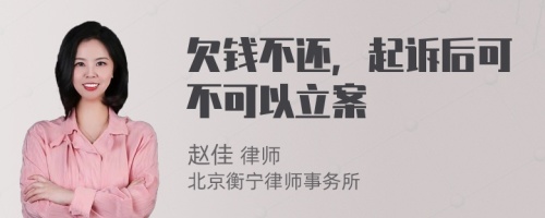 欠钱不还，起诉后可不可以立案