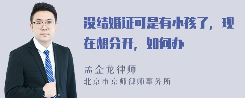 没结婚证可是有小孩了，现在想分开，如何办