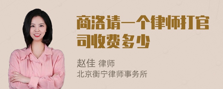 商洛请一个律师打官司收费多少