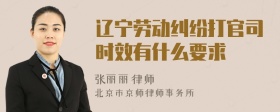 辽宁劳动纠纷打官司时效有什么要求