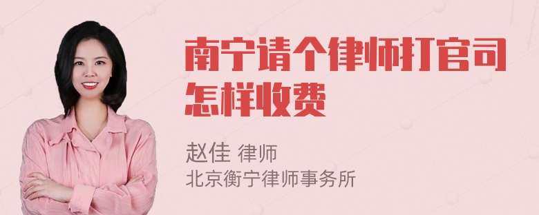 南宁请个律师打官司怎样收费