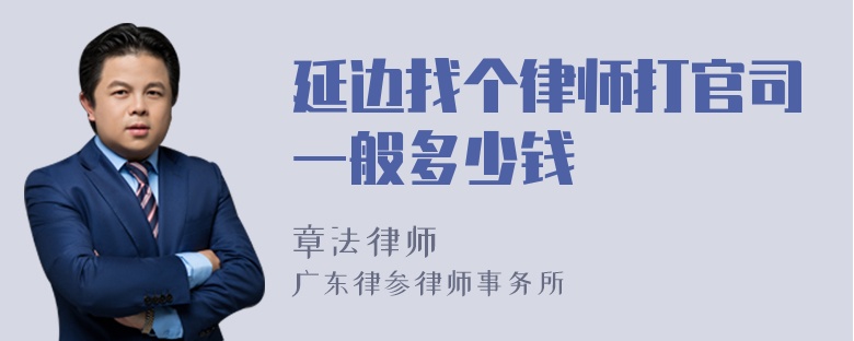 延边找个律师打官司一般多少钱