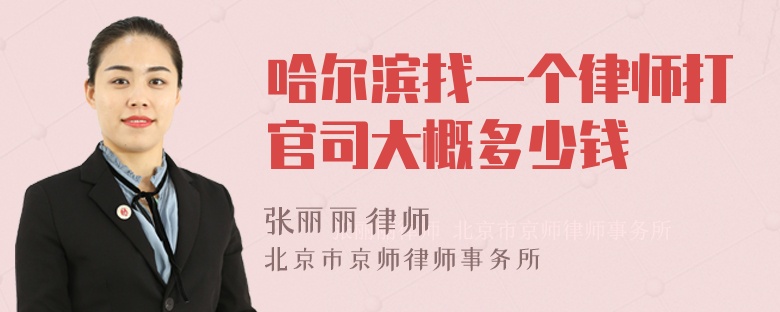 哈尔滨找一个律师打官司大概多少钱