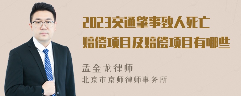 2023交通肇事致人死亡赔偿项目及赔偿项目有哪些