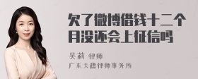 欠了微博借钱十二个月没还会上征信吗