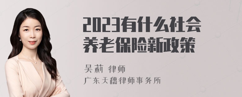 2023有什么社会养老保险新政策