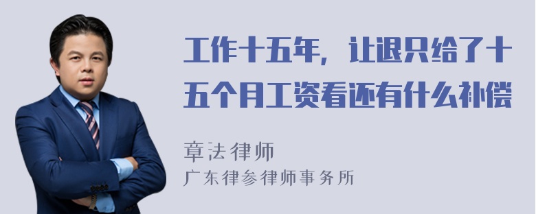 工作十五年，让退只给了十五个月工资看还有什么补偿