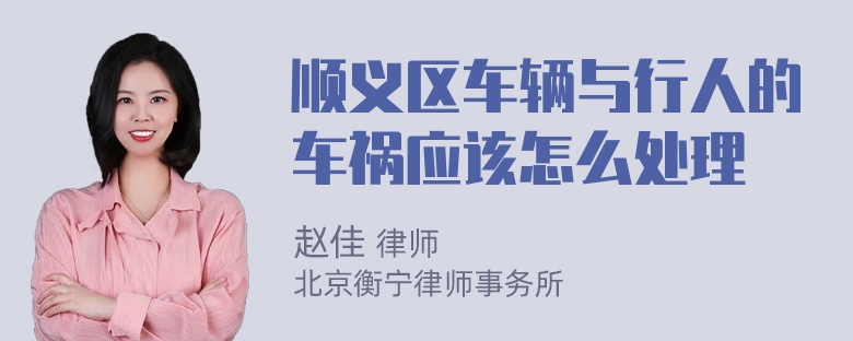 顺义区车辆与行人的车祸应该怎么处理