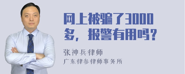 网上被骗了3000多，报警有用吗？