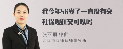 我今年56岁了一直没有交社保现在交可以吗