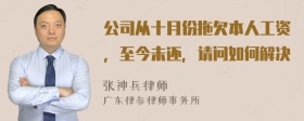 公司从十月份拖欠本人工资，至今未还，请问如何解决