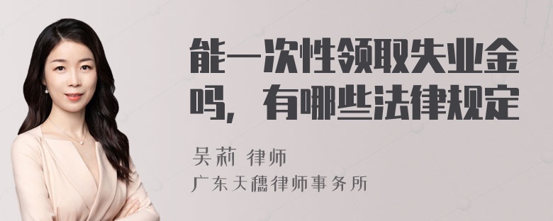 能一次性领取失业金吗，有哪些法律规定