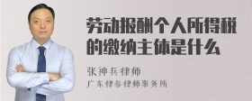 劳动报酬个人所得税的缴纳主体是什么