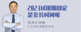 2023试用期规定是多长时间呢