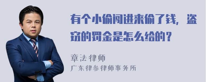 有个小偷闯进来偷了钱，盗窃的罚金是怎么给的？