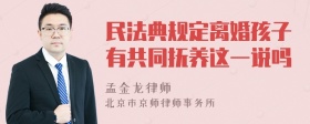 民法典规定离婚孩子有共同抚养这一说吗