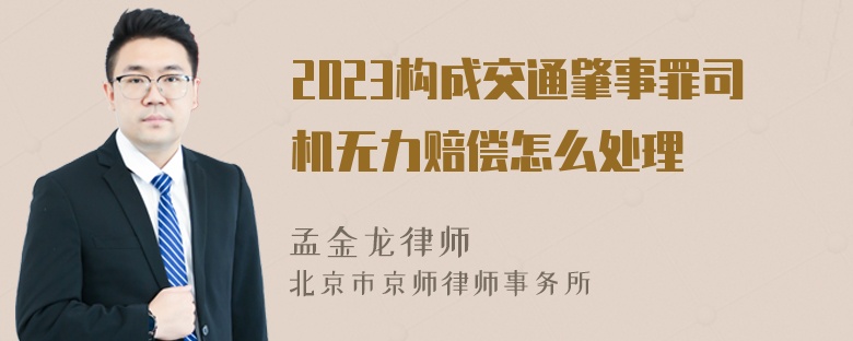 2023构成交通肇事罪司机无力赔偿怎么处理