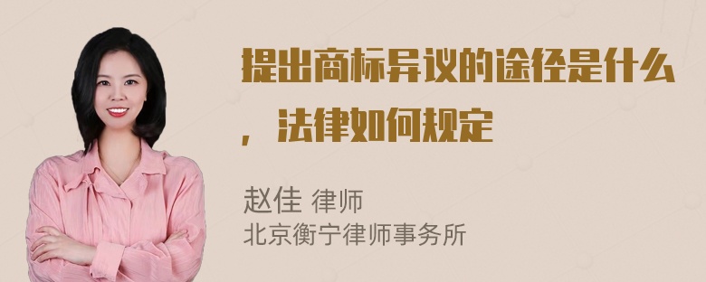 提出商标异议的途径是什么，法律如何规定