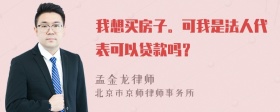 我想买房子。可我是法人代表可以贷款吗？