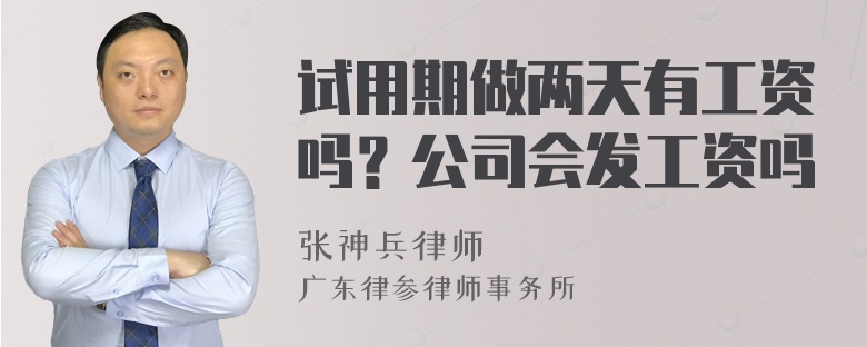 试用期做两天有工资吗？公司会发工资吗