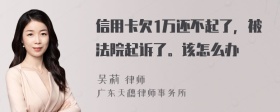 信用卡欠1万还不起了，被法院起诉了。该怎么办