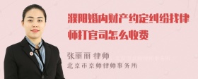 濮阳婚内财产约定纠纷找律师打官司怎么收费