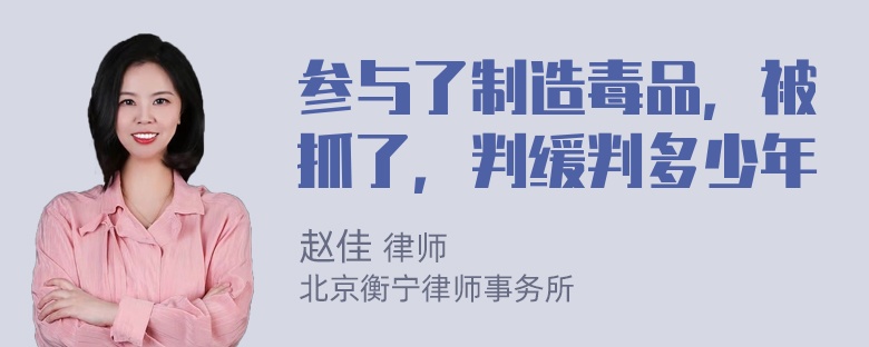 参与了制造毒品，被抓了，判缓判多少年