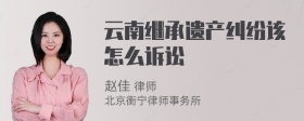 云南继承遗产纠纷该怎么诉讼