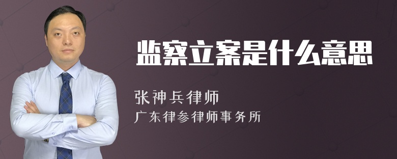 监察立案是什么意思