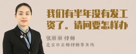 我们有半年没有发工资了。请问要怎样办