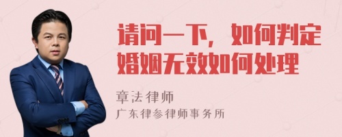 请问一下，如何判定婚姻无效如何处理