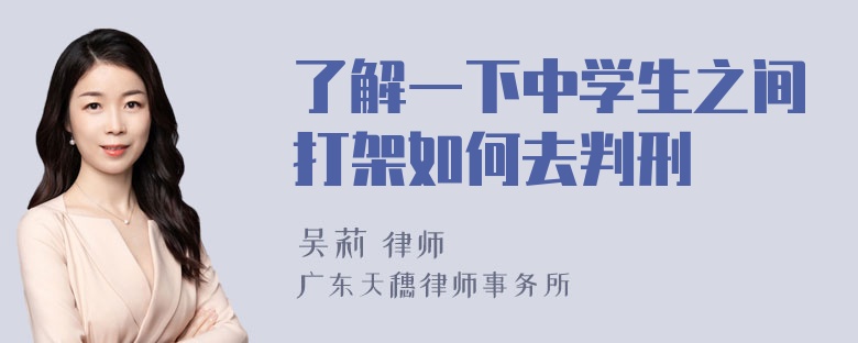 了解一下中学生之间打架如何去判刑