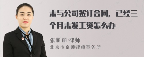 未与公司签订合同，已经三个月未发工资怎么办